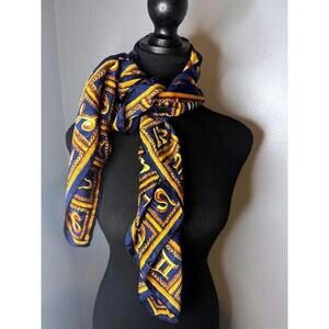 Vintage 1980's Scarf in Horoscope Edge Celestial Pattern, EUC